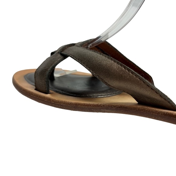 GENTLE SOLES by KENNETH COLE Bronze Thongs Genuine Leather Flip Flops Sandals 6 - Picture 4 of 16